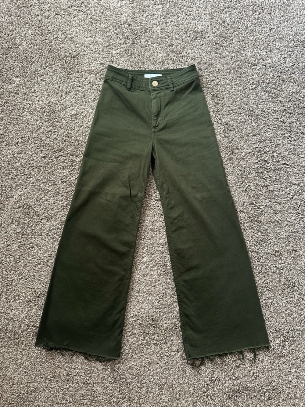 ANTONIO MELANI Olive Green Wide Leg Pants